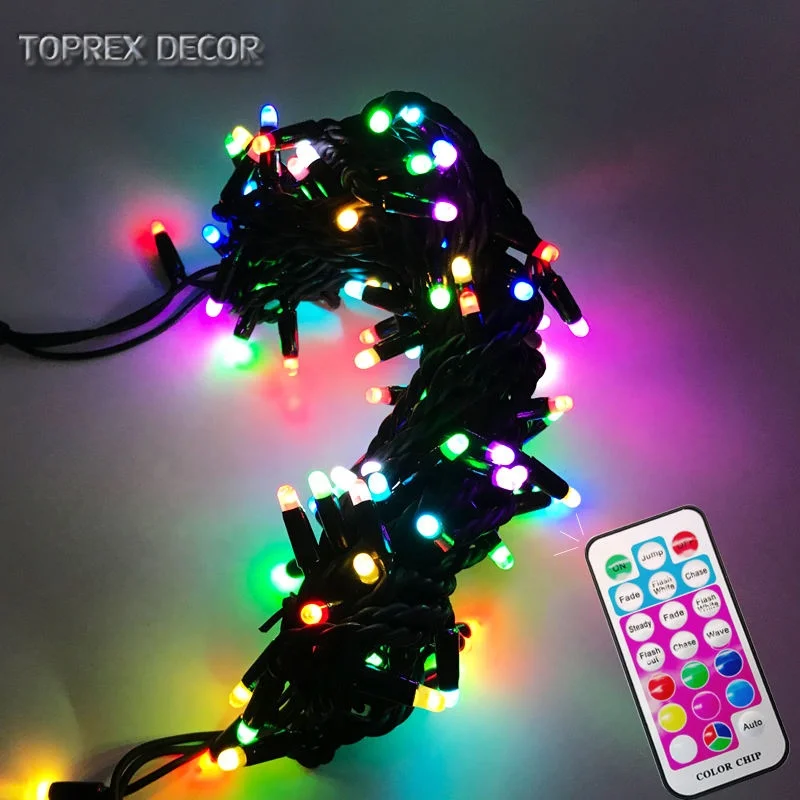 TOPREX DECOR remote controlled  seven color changing  smart outdoor christmas  decorative lights