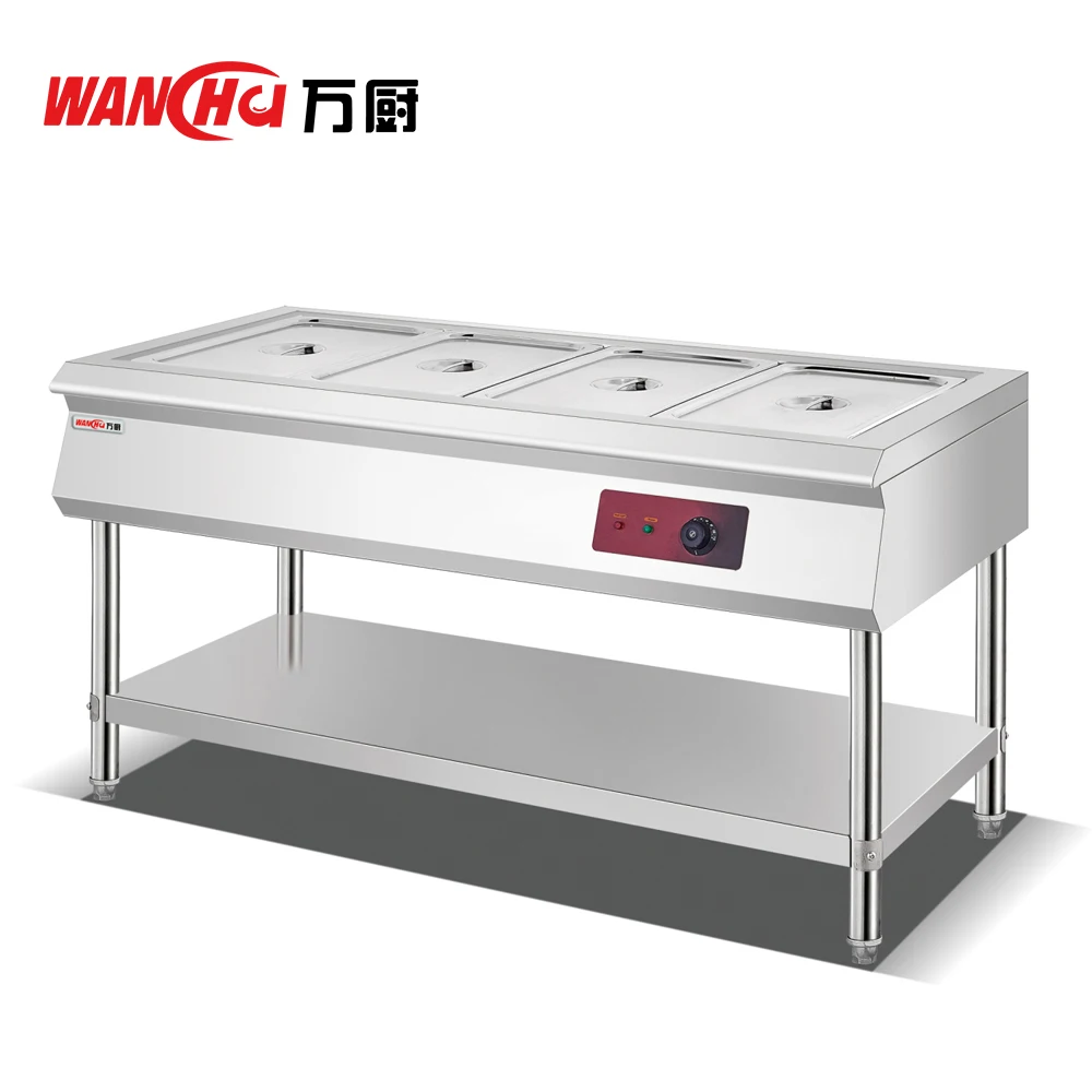 Factory Buffet Restaurant Electric Bain Marie Server Showcase Dubai Industrial Fast Hot Food Warmer Steam Commercial Work Table