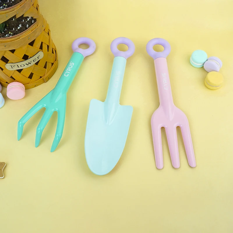 Распродажа, детский набор инструментов для садоводства из 3 предметов с вилкой-шпателем, культиватор