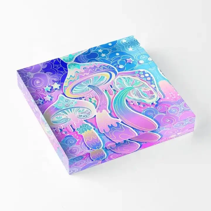 A5 A6 Custom Anime UV Photo Print Clear Crystal Display Lucite Acrylic Block for printing