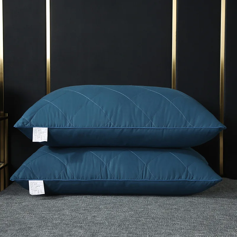 Down alternative pillow diamond quilting gray sleeping pillow and cotton filling for home use