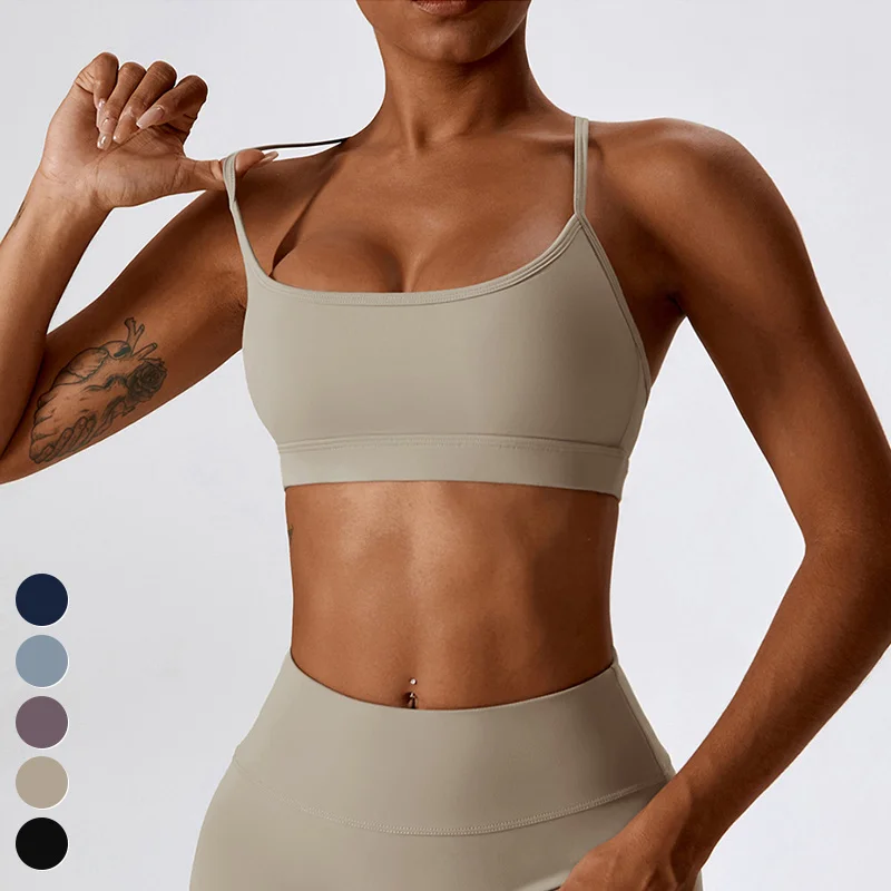 Wholesale Quick Dry Breathable High Quality Ladies Sexy Workout Top Custom Gym Fitness Yoga Bra Cross Back Sports Bra For Women