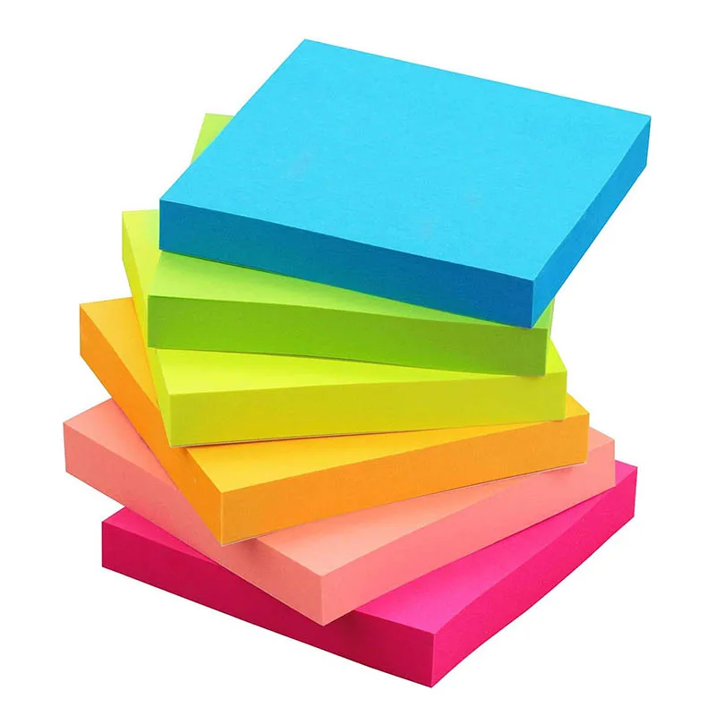 Hot selling 2023 custom super school supplies clear 3*3in colorful paper stationary customizable sticky notes memo