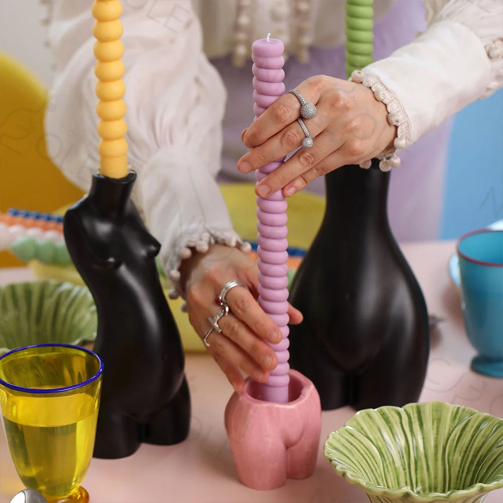 Nicole Handmade Silicone Rubber Pillar Candle Mold Custom Candle Molds for Candle Making