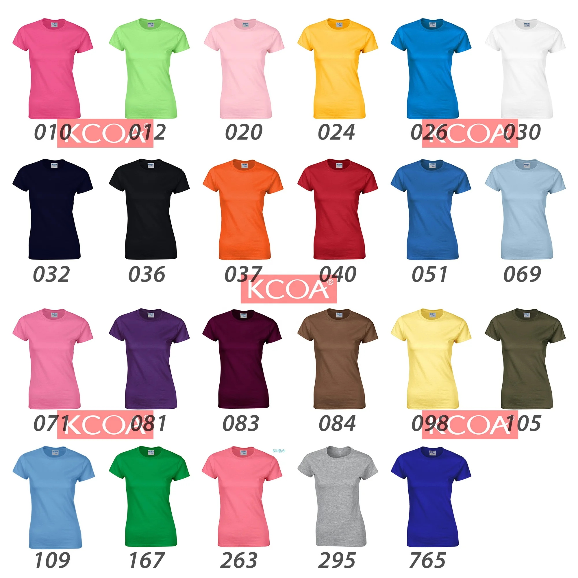 In Stock Wholesale 23 Colors Blank Plus Size Women Plain Tshirts