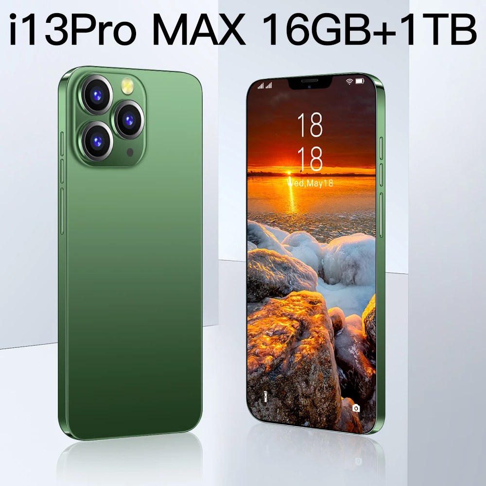 New Cheap High Quality  i13Pro Max  5G smartphone 16GB+1TB  Android  Global version mobile phone