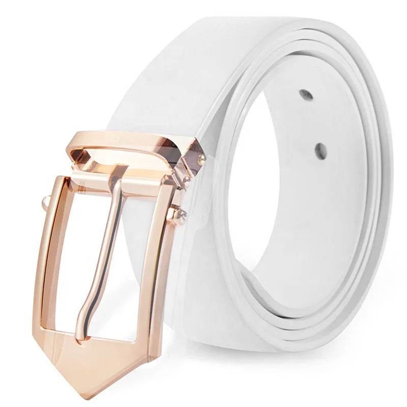 
Best Selling Trendy Western Style Belt Strong Solid White Branded Belts for Men 