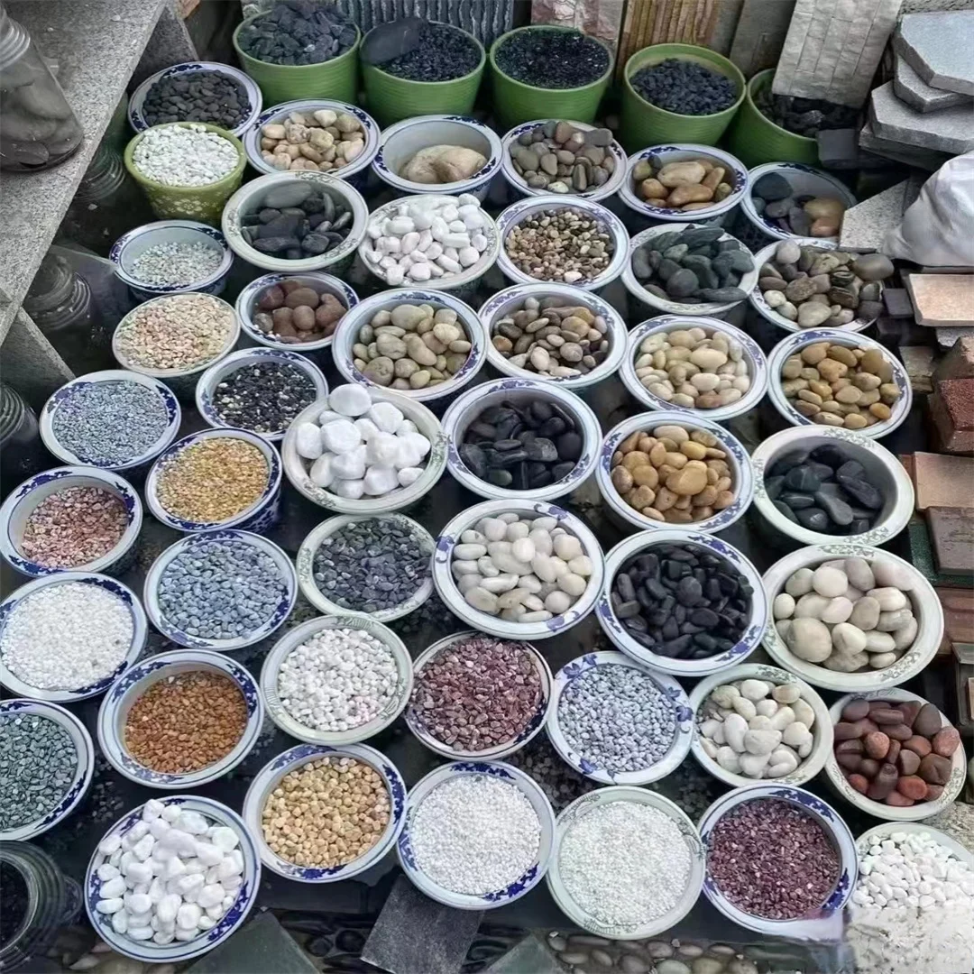 Decorative garden cobblestones for sale snow white pebbles white stone natural garden  black river rocksgranite cobble stone