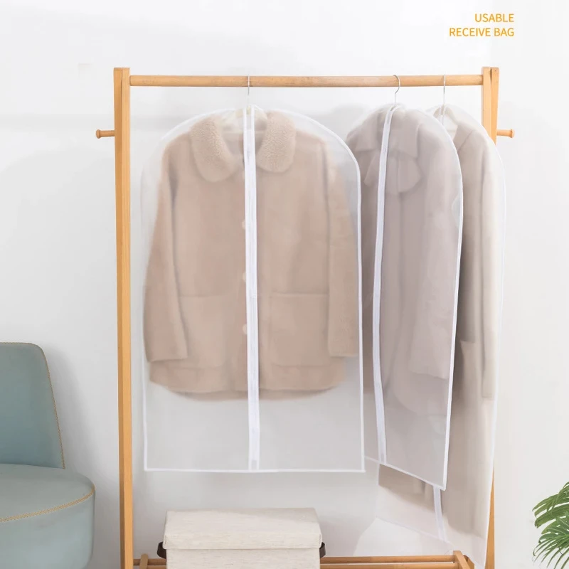 Transparent Clothing Cover Dress Clothes Garment Bag Dustcover Hanging Waterproof Suit Coat Dustproof Protector Closet Organizer
