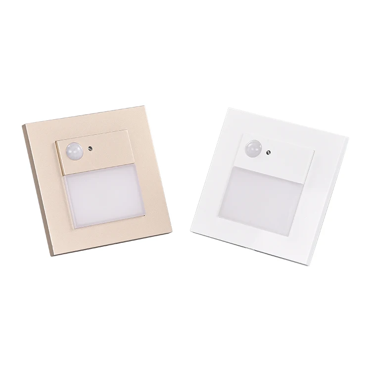 Geagood 1W 2W Motion Pir Sensor Led Foot Light for Hotel Indoor Mini Square Smart Recessed