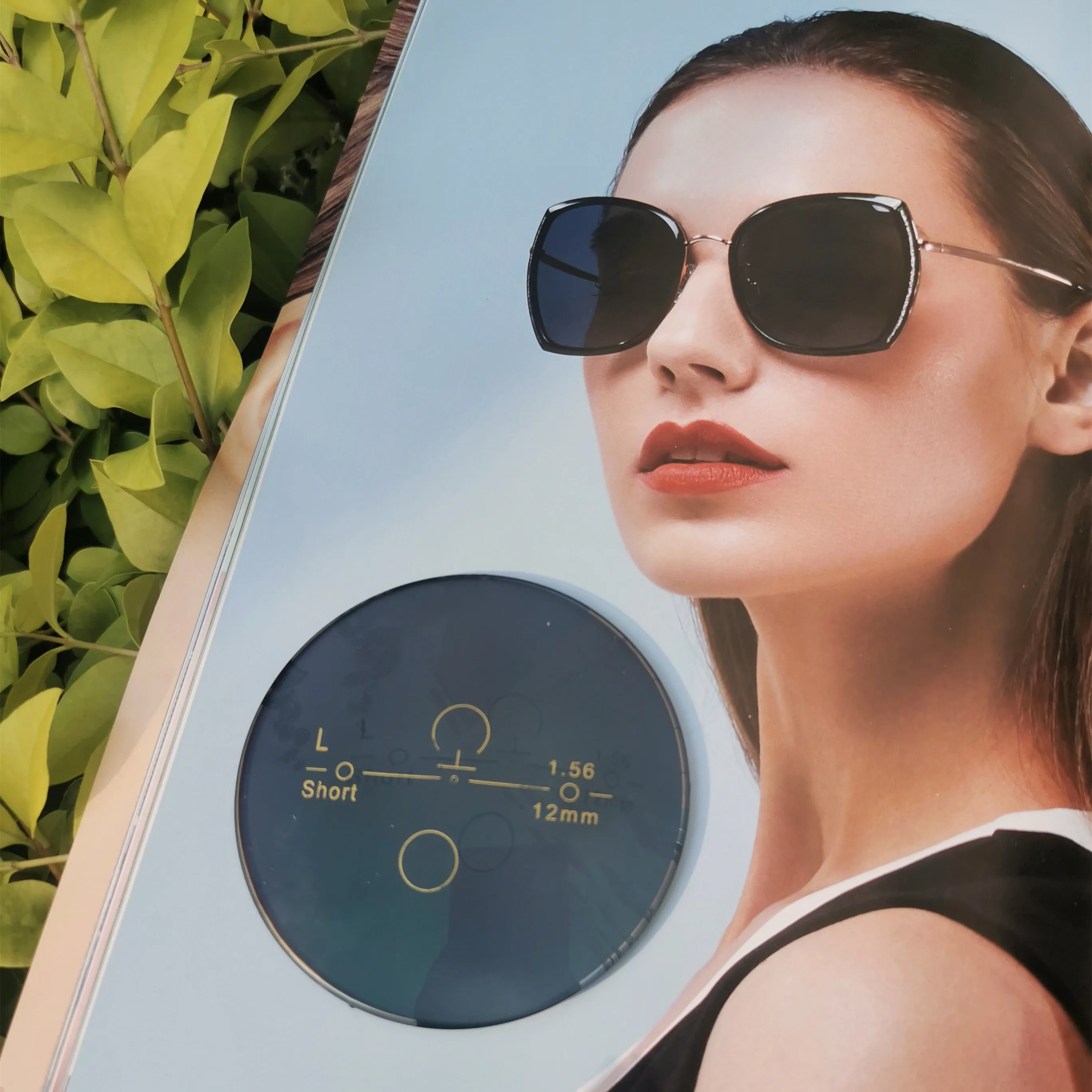 YOULI 1.56 ASP UV420 photochromic grey blue block lens