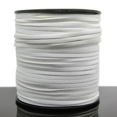 wholesale various colors smooth side 3mm flat leather cord gold silver faux suede lace cord for jewelry making