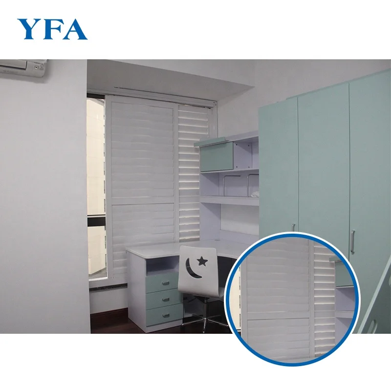 Aluminium Plantation Fixed Sun Shutters Louvre Blade Window Shutters