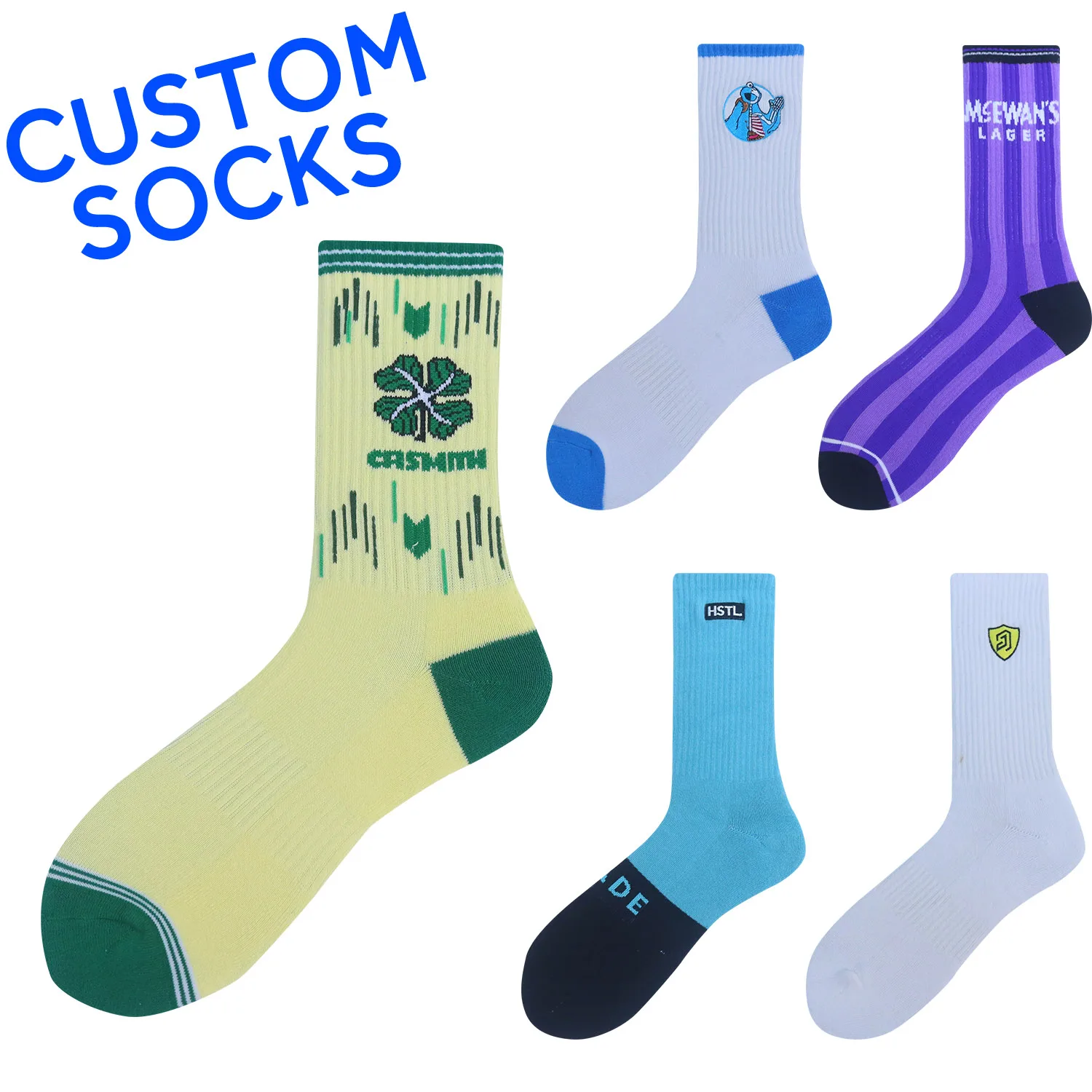 New Style Sports Teen Tube Socks Fancy Letters Terry manufacturers custom men basketball sports socks embroidery logo socks