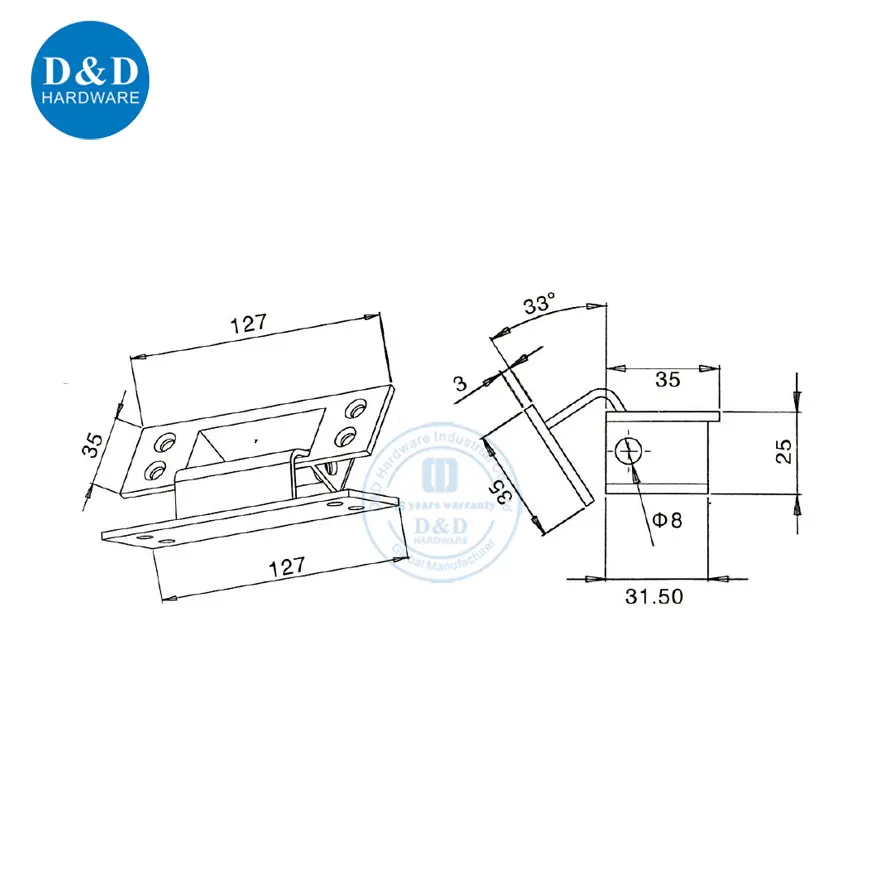 130 Degree 304 Stainless Steel Stamping Concealed Hinge 50KG Bearing Hidden Door Hinges