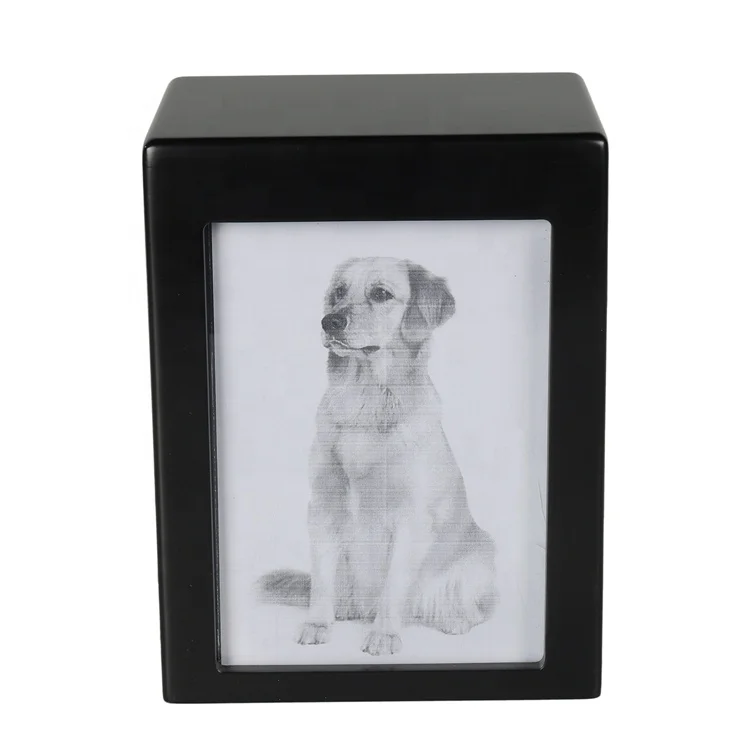 OEM/ ODM Cremation Memorial Urns for Pet Ashes Wooden Picture Frame Urns Box for Animal