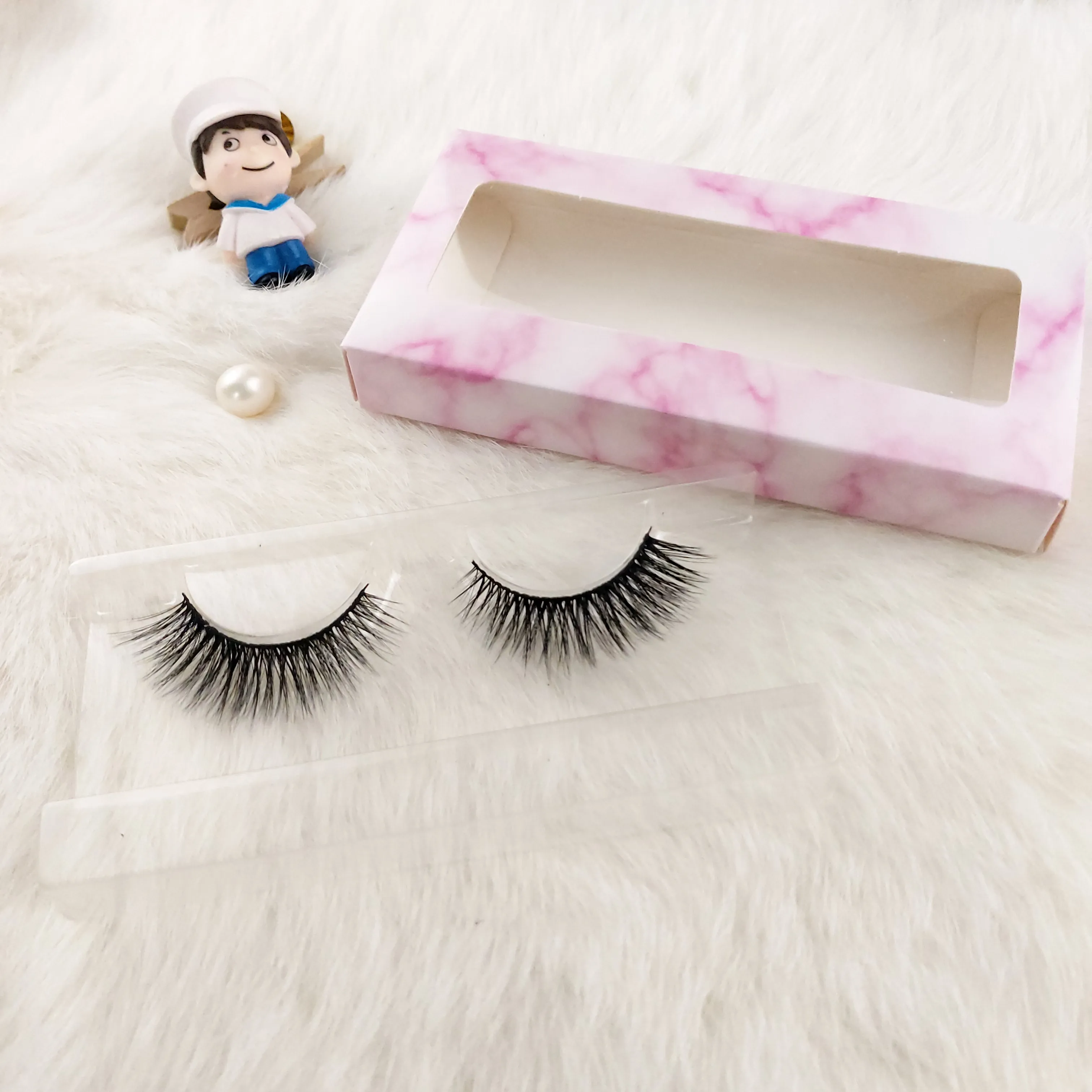 
Customized package 100% natural mink fur best false eyelashes 