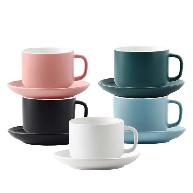 
 Керамическая кофейная чашка блюдце различных цветов чайная чашка и блюдце фарфор  