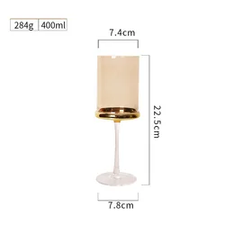 Amber Straight Square Plating Crystal Champagne Flutes Glass Wine Goblet Glasses