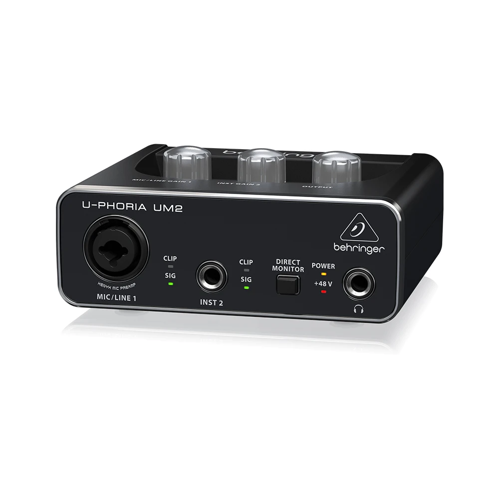 Behringer U-Phoria UM2 Studio Sound Card 2-Channel USB Audio Interface With 1 XENYX Preamp Pa System Music Equipment