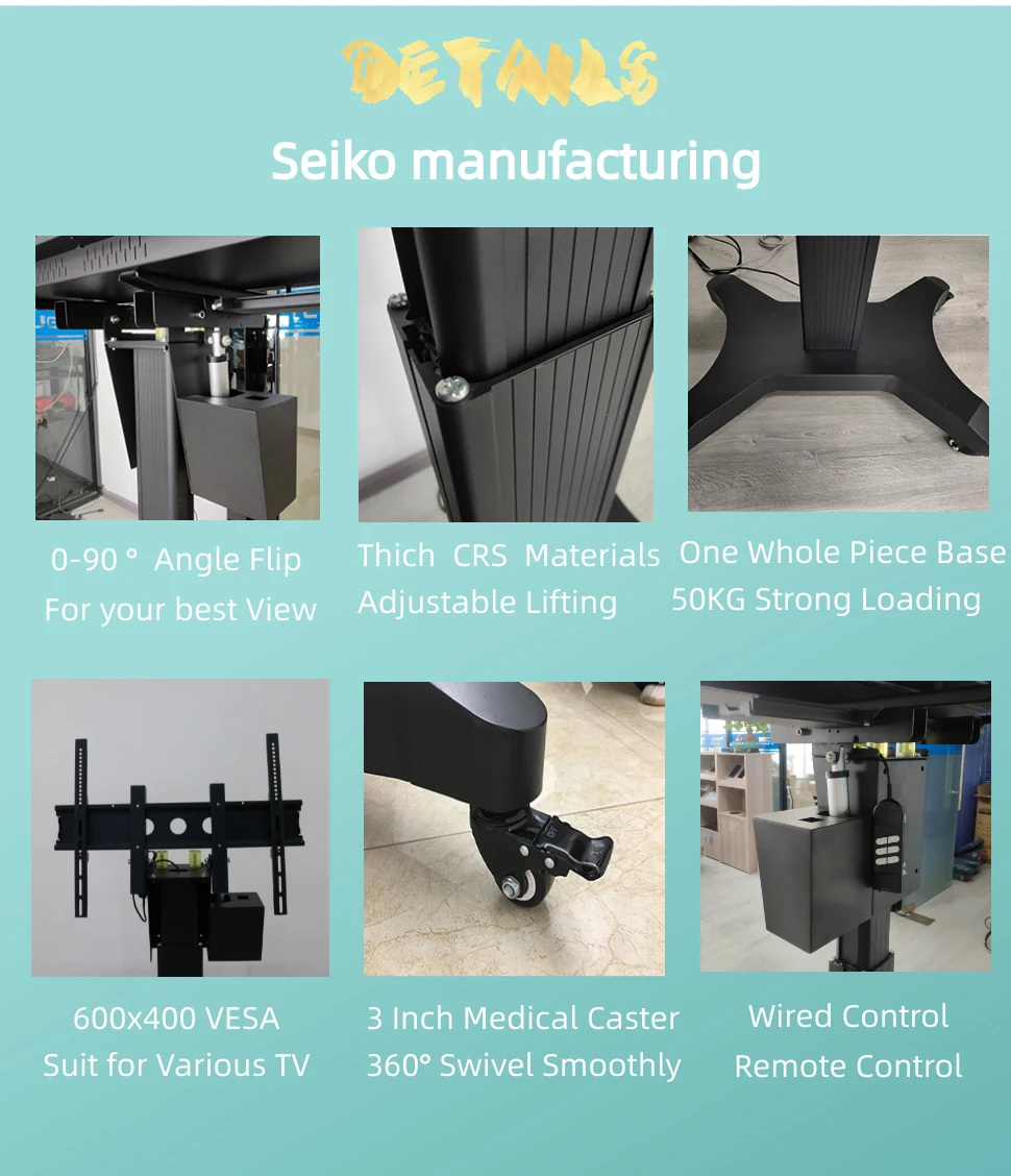 Remote Control electric flip up mobile TV Lift Swivel for All in one touch screen display For Training and education