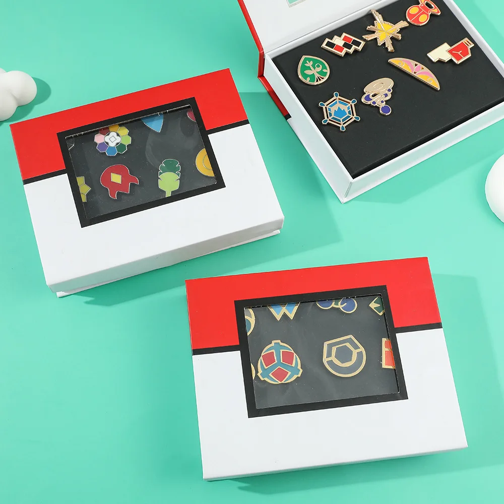 Прямая Продажа с фабрики карманные монстры 8 шт. наборов коллекционная Подарочная аниме металлическая эмалированная шляпа булавки