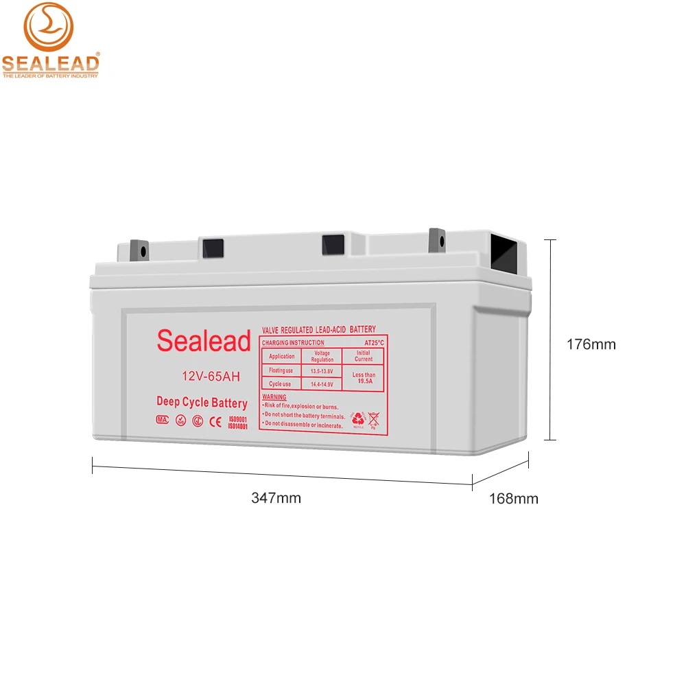 
China factory price directly 12v 65ah small lead acid battery high energy saving AGM traction batteries 