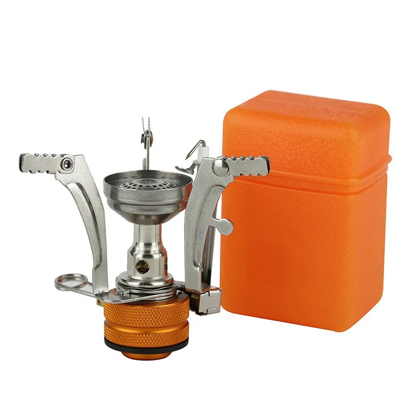 Outdoor Camping Gas Stove Portable Manual Cookware for Picnics and Casual Cooking Windproof with Butane Fuel