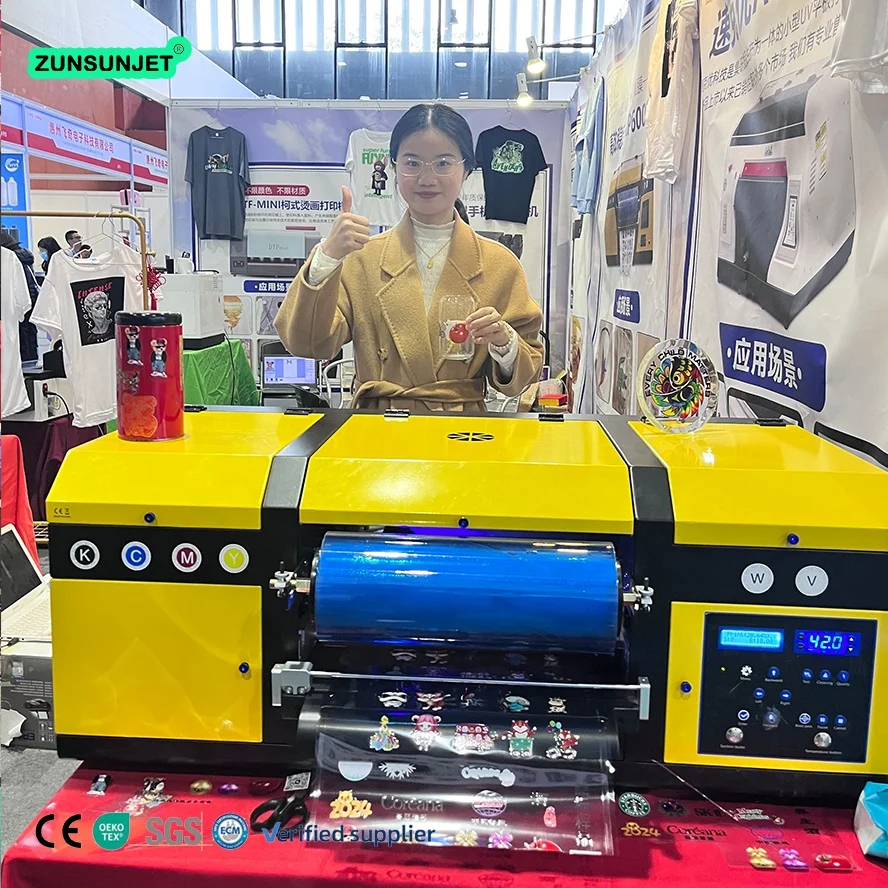 ZUNSUNJET Av Uv Dtf Car Wrap 30 Cm Uvdtf Printer With Varnish for Glass Bottles