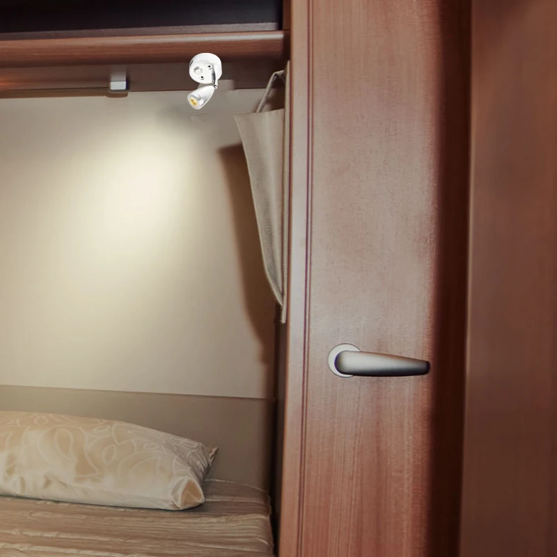 MIni Wall Lamp 2W 12V RV Boat LED Reading Light with Touch Control Switch and USB Charging Port Wall Mounted Light for Bedsidet