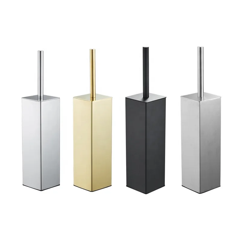 Household Cleaning metal handle Toilet Brush Stainless Steel Toilet Brush and holder set for bathroom