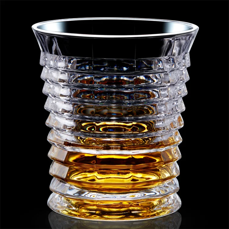 High Quality Decorative Lead Free 10oz Heavy Base Thick Bottom Crystal Drinking Short  Whiskey Tumbler Glass