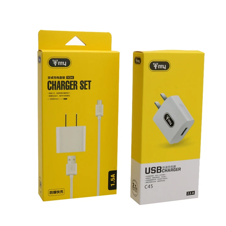 Wholesale Custom Folding Charger Retail Paper Packaging Boxes Eco-friendly For Phone Packaging