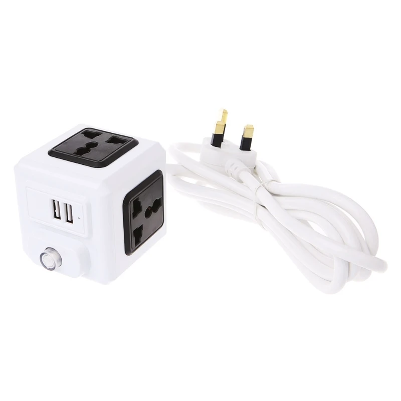 
Multi-jack switchable plug 2USB plug Wall Charger Cube Power Board Strip Socket 