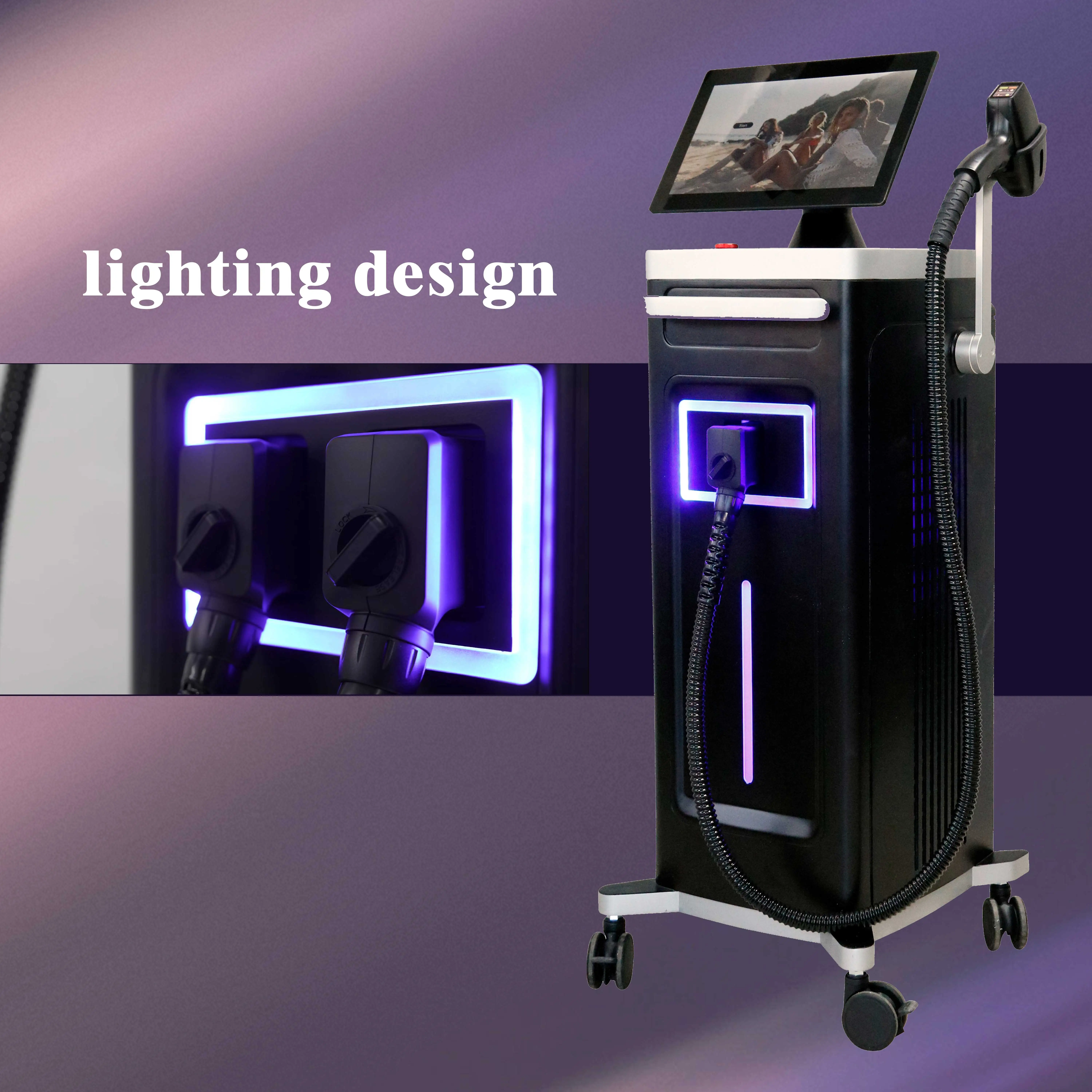 KM Europe MDSAP 4 Exchangeable Spot Size 755nm 808nm 1064nm 3000w triple wavelengths diode laser hair removal