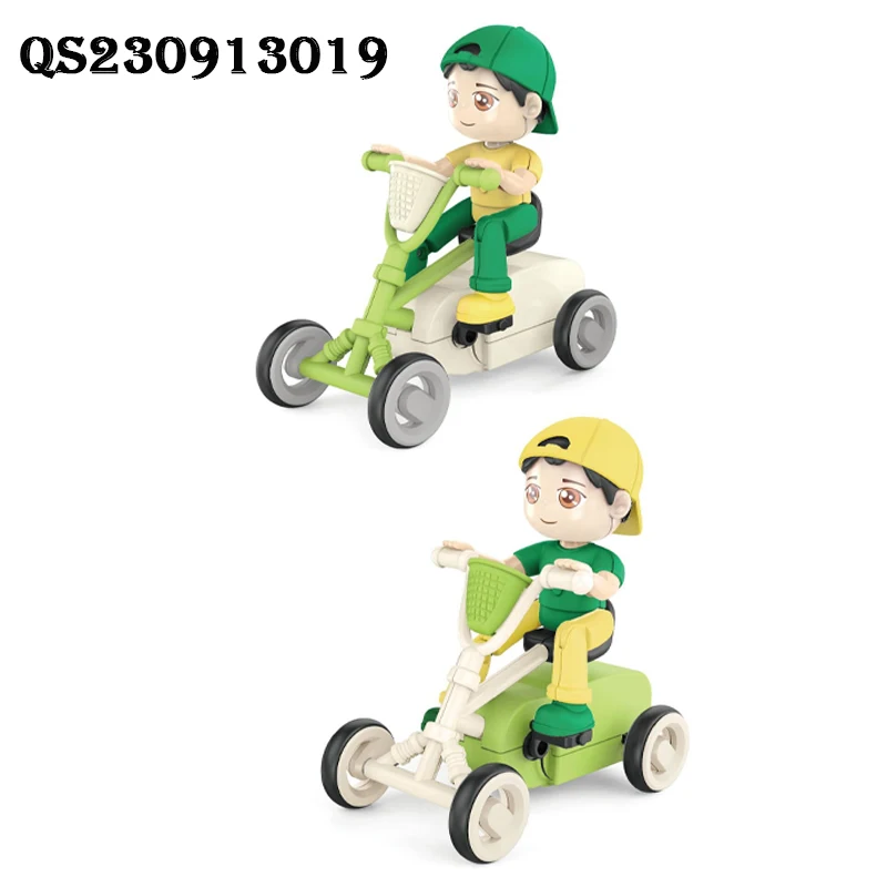 QS Hot Selling Mini Cartoon Inertial Function Car Multi Style Plastic Colorful Small Size Cute Friction Toy Vehicle for Children