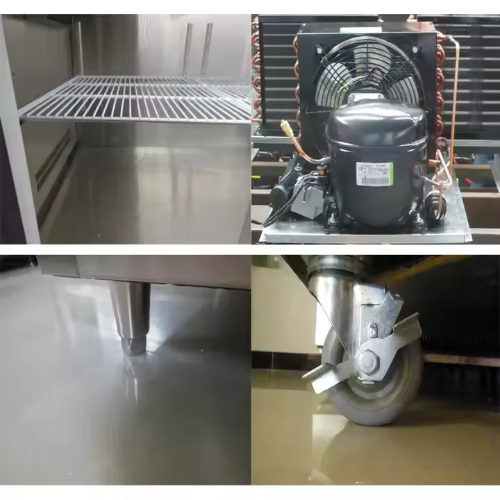 Commercial 2 Door Undercounter Refrigerator Freezer Drawers Restaurant Kitchen Work Bench Table Top Fridge undercounter Freezer