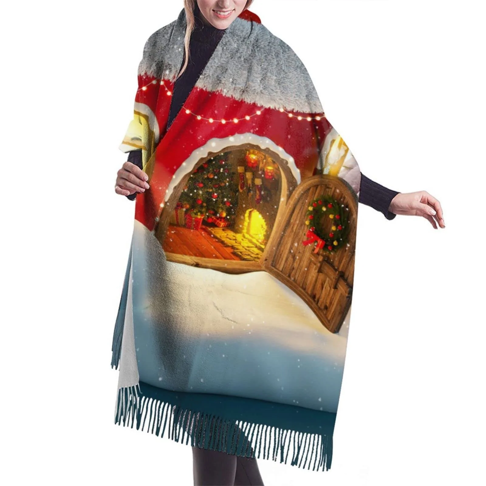 Customized Print Winter Warm Cheap Pashmina Scarves And Shawls Cashmere For Christmas Gift Scarf