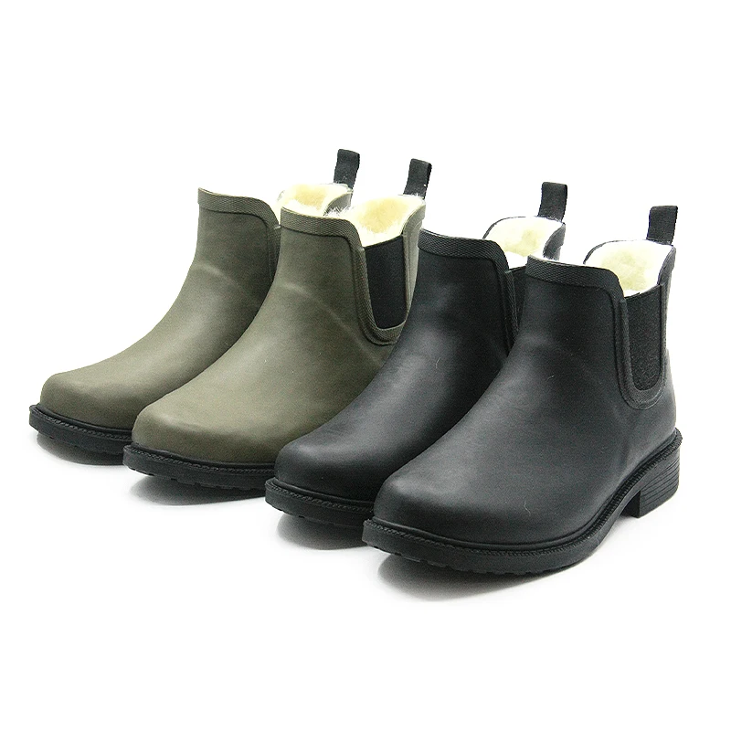 OEM custom waterproof rubber fur winter keep warm durable snow chelsea boots for women 2022 wholesale