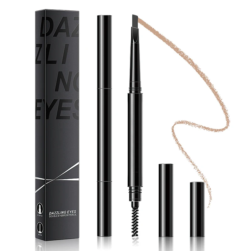 Manufacturer Wholesale Vegan 2 In 1 Waterproof Eyebrow Pencil Private Label Brow Pencil For All Skin Types
