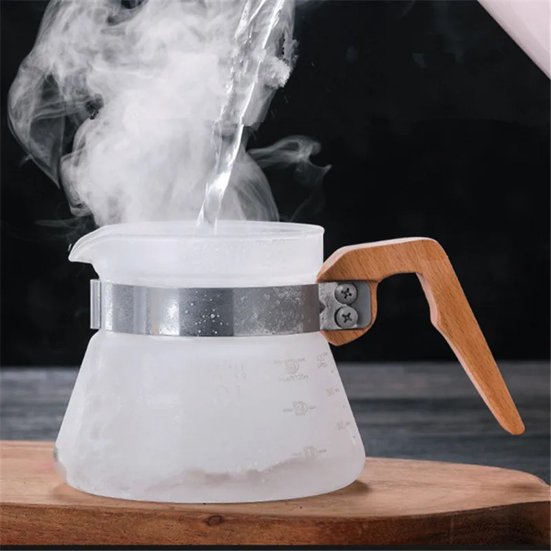 Hot Sale Portable Free Borosilicate 400ml 600ml Heat Resistance Pour Over Glass Coffee Pot With Filter