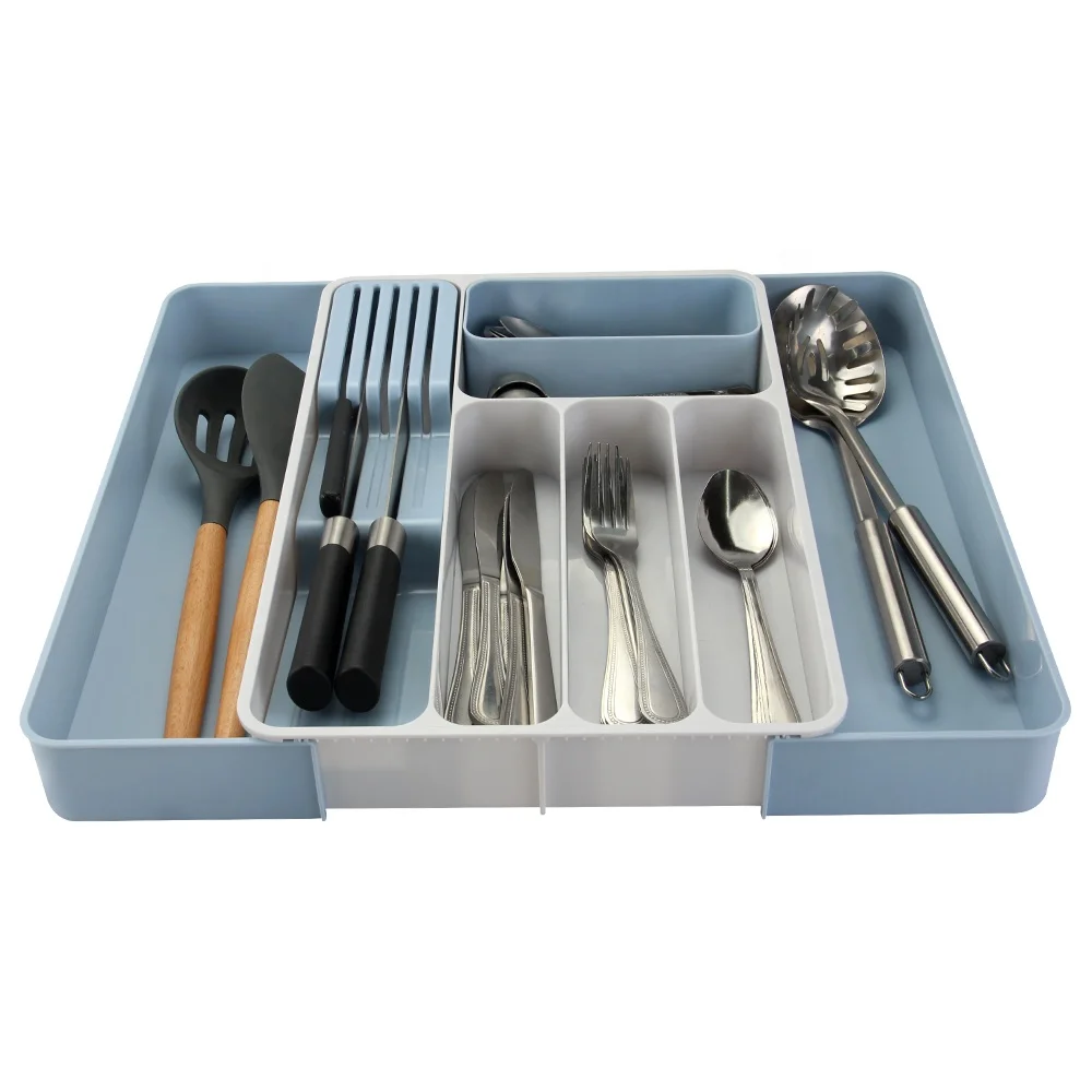 Large Expandable Adjustable Space Saving Removable Dividers Cutlery Organizer