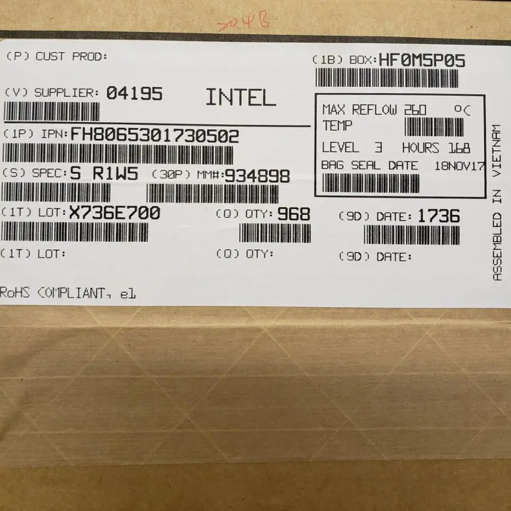 
N2807 INTEL ATOM CPU SR1W5 FH8065301730502 bay trail 