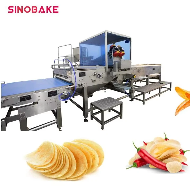 Automatic Potato Chips Frying Line SINOBAKE  Potato Chips Snack Food Cookies Pieces Full Automatic