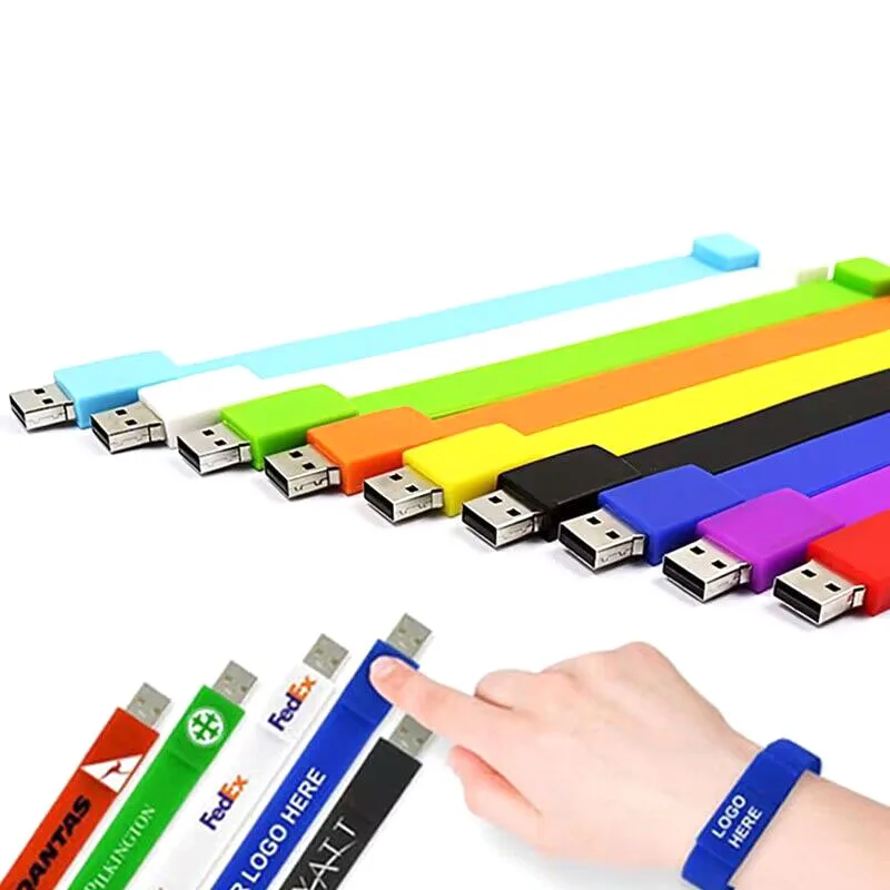Персонализированный силиконовый браслет USB флэш-накопитель резиновый Memory Stick