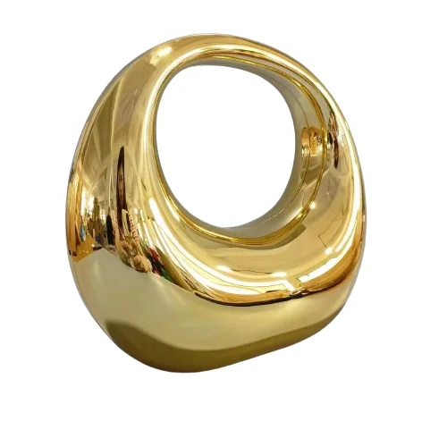 lady luxury metal chain banquet dress purse wedding bridal evening handbag women half moon evening bags acrylic clutch bag