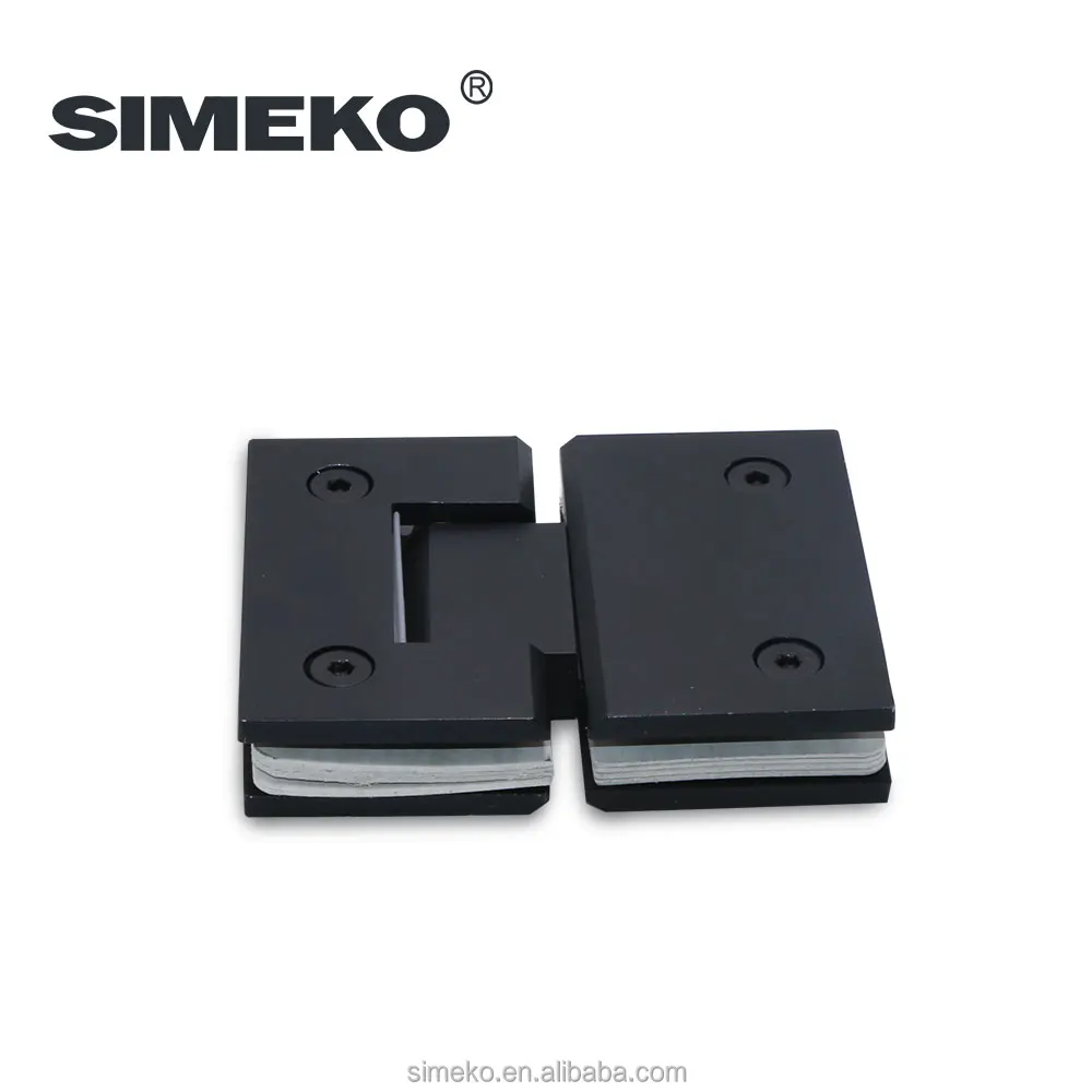 SK-623A Soft Close Curve Black Matt 180 Degree Stainless Steel Frameless Glass Shower Door Hinge