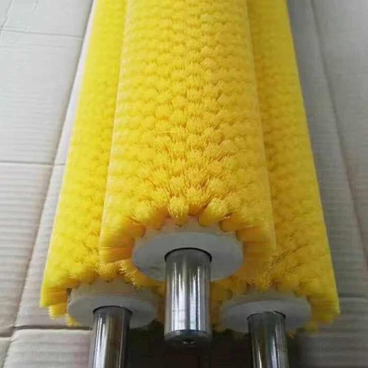 Rotating industrial soft nylon rotary polishing brush roller