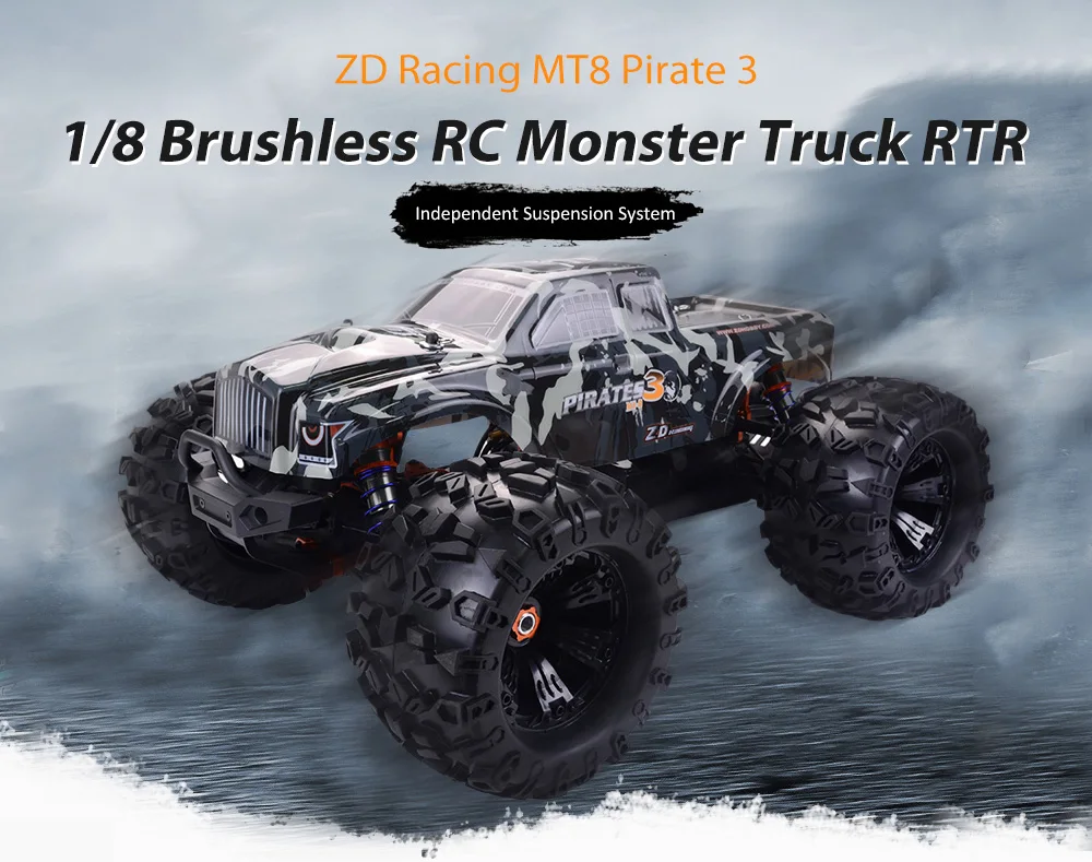 Лидер продаж HOSHI ZD MT8 Pirates3 1/8 4WD бесщеточный гоночный автомобиль 90 км/ч из сплава Электрический монстр-грузовик игрушки хобби подарок