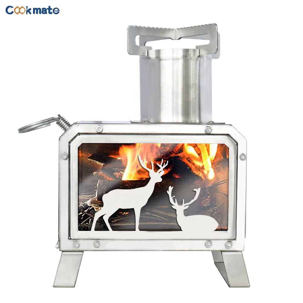 Portable Stainless Steel Wood Burning and Low Smoke Camping Stove